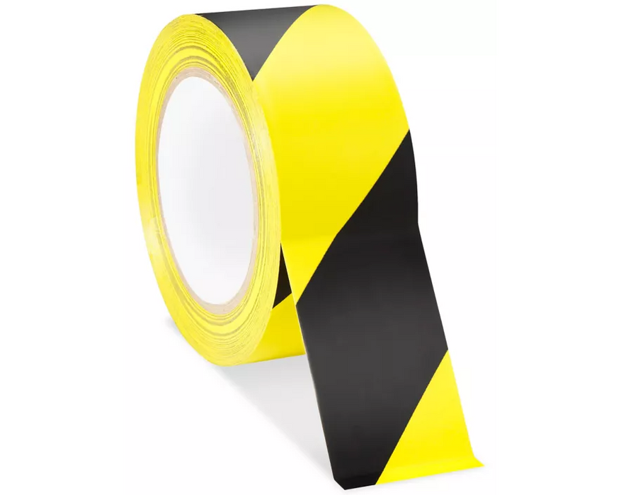 Hazard-Striped Vinyl Floor Tape - Black & Yellow - 2 x 36-yd — Identi-Tape